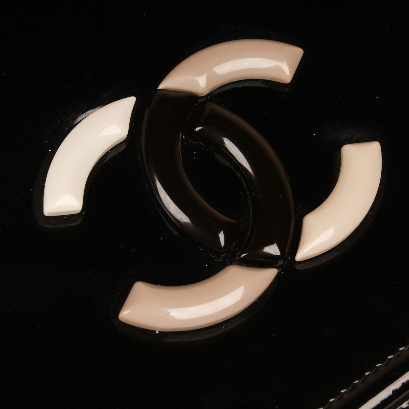 Chanel  Black Vinyl Shoulder Bag