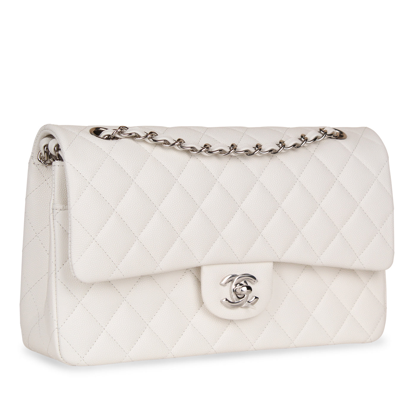 Chanel Classic Flap Bag - Small White Caviar