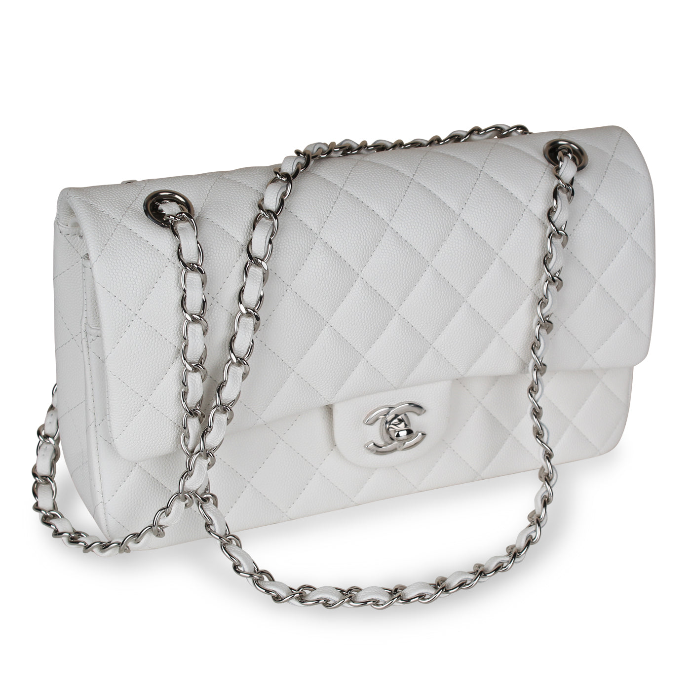 Chanel Classic Flap Bag - Small White Caviar