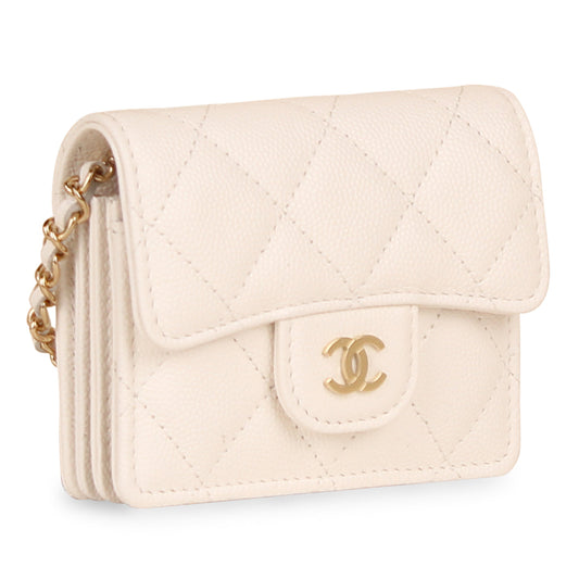 Chanel Classic Flap Card Holder with Chain