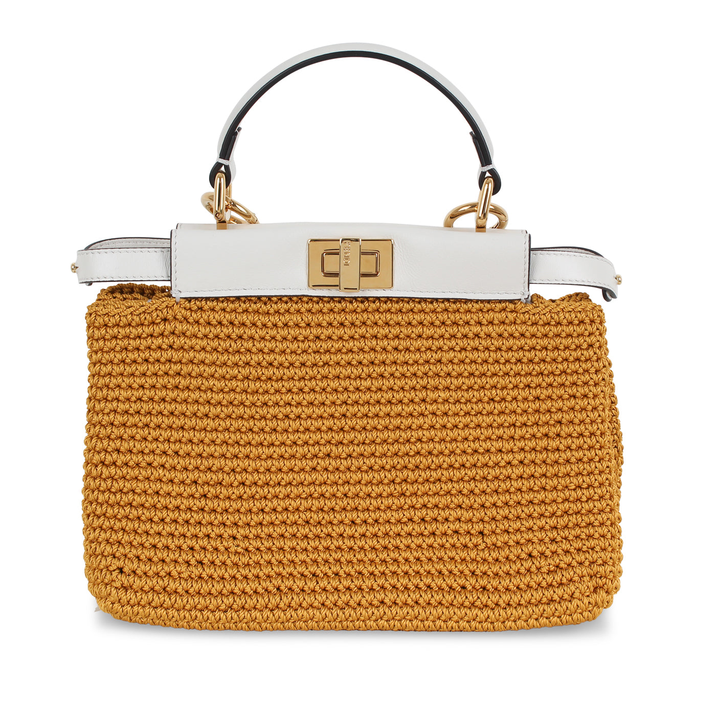 Fendi Peekaboo Leather Gold Handbag