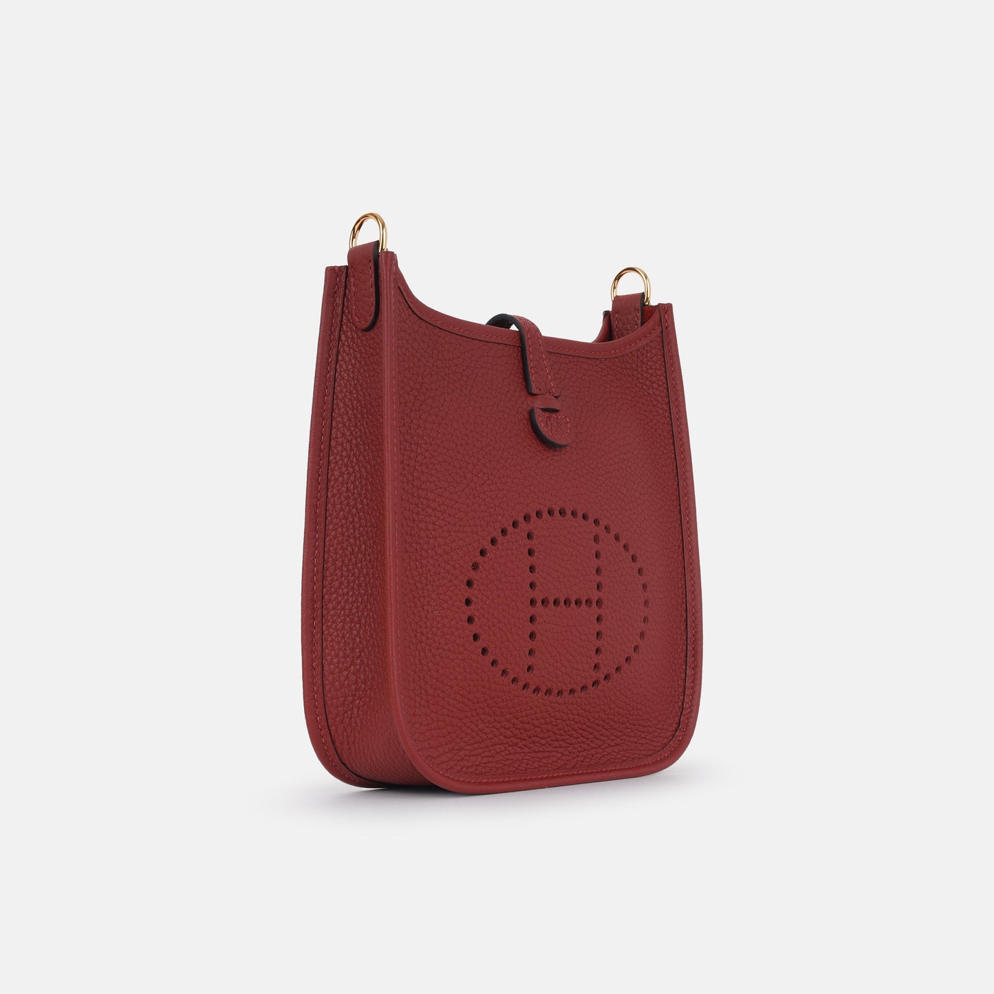 Hermès Mini Evelyne 16 - Rouge H Clemence | Gold Hardware