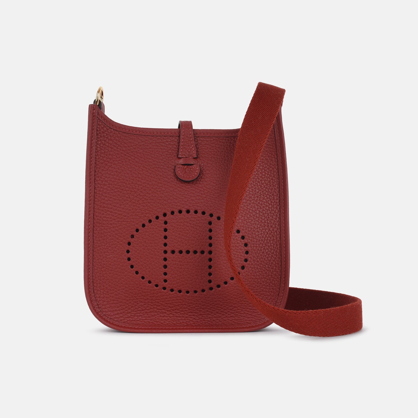 Hermès Mini Evelyne 16 - Rouge H Clemence | Gold Hardware