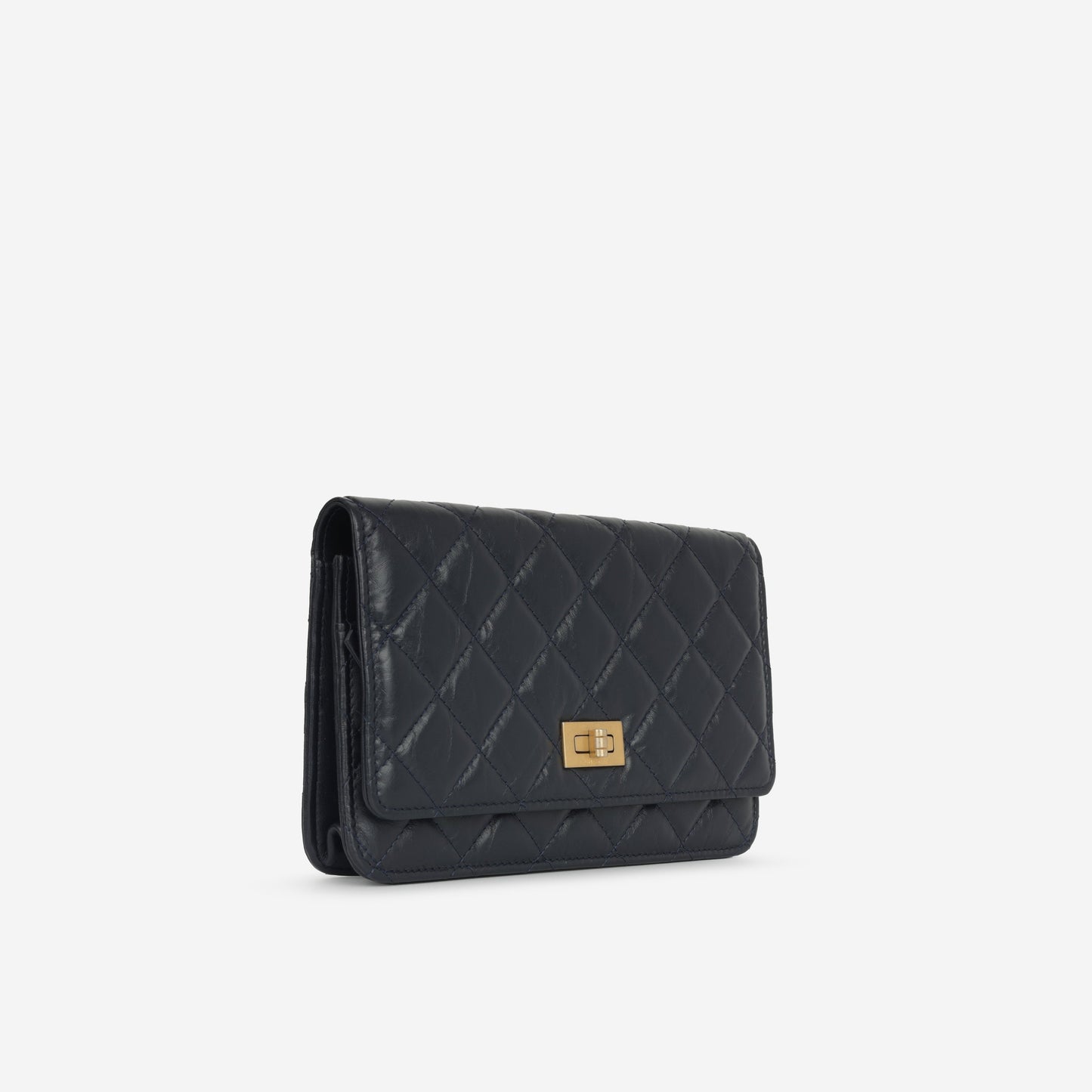 Chanel 2.55 Re-issue Wallet on Chain - Navy Calfskin | Gold Hardware