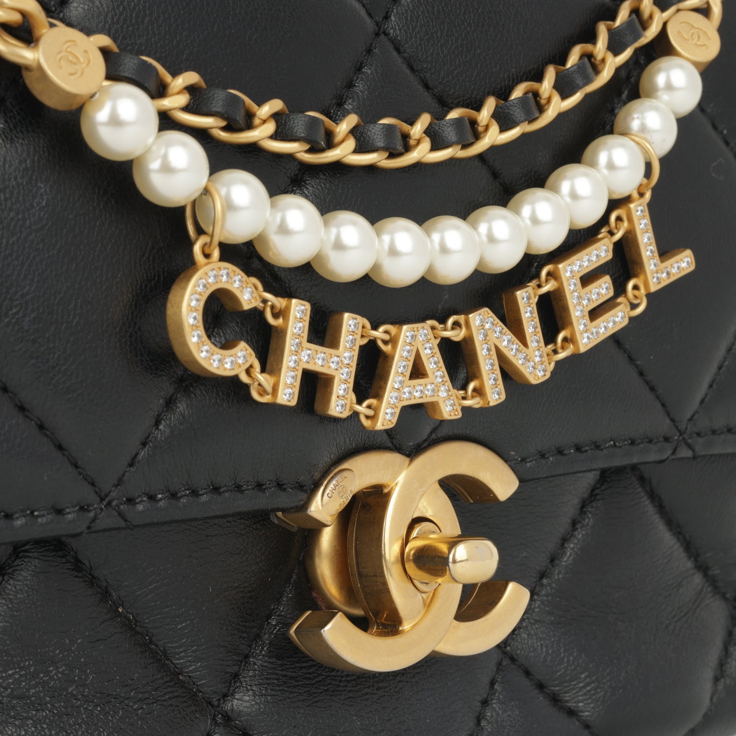 Chanel Mini Square Pearl Twist Flap