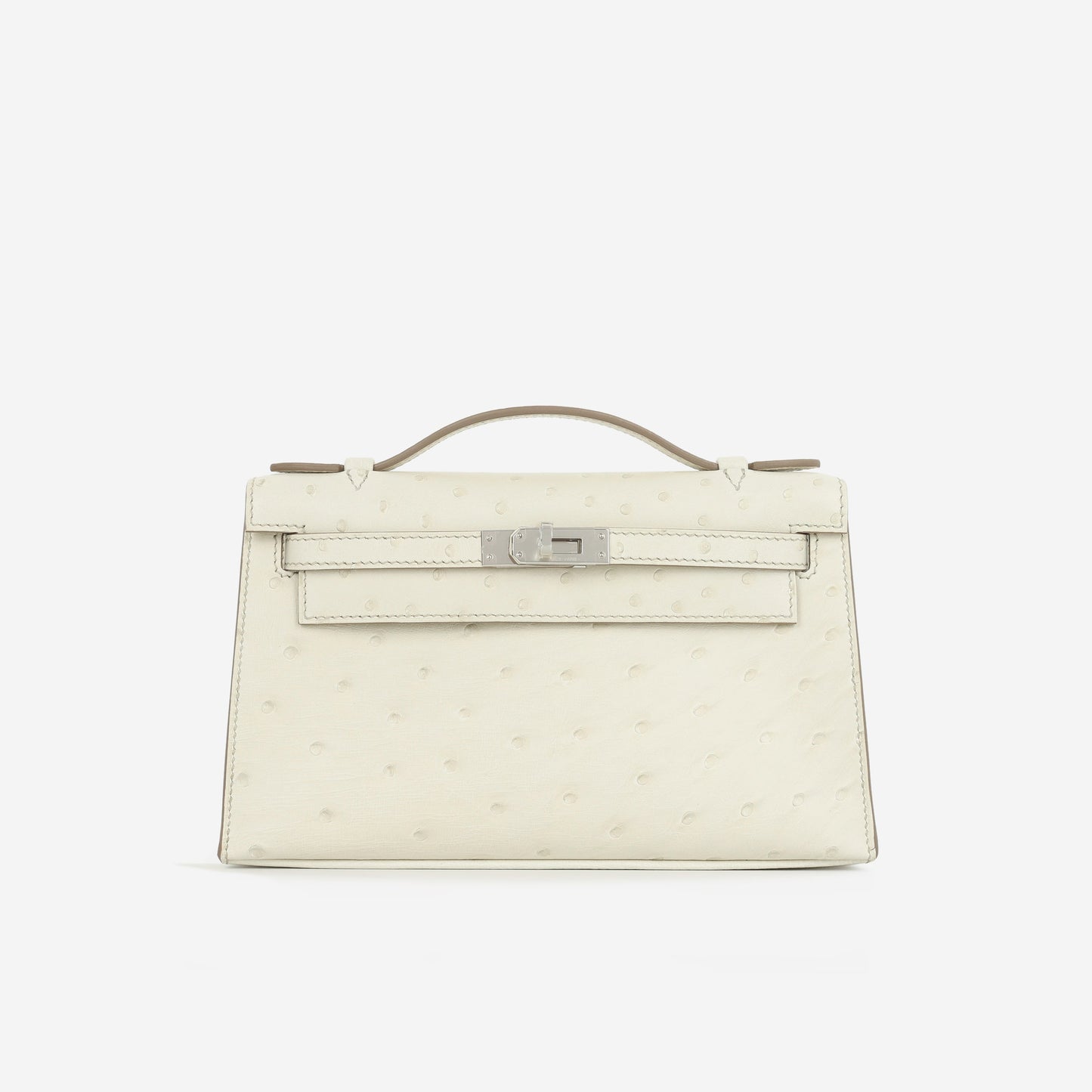 Hermès Kelly Pochette - Beton Ostrich | Palladium Hardware (NWT)