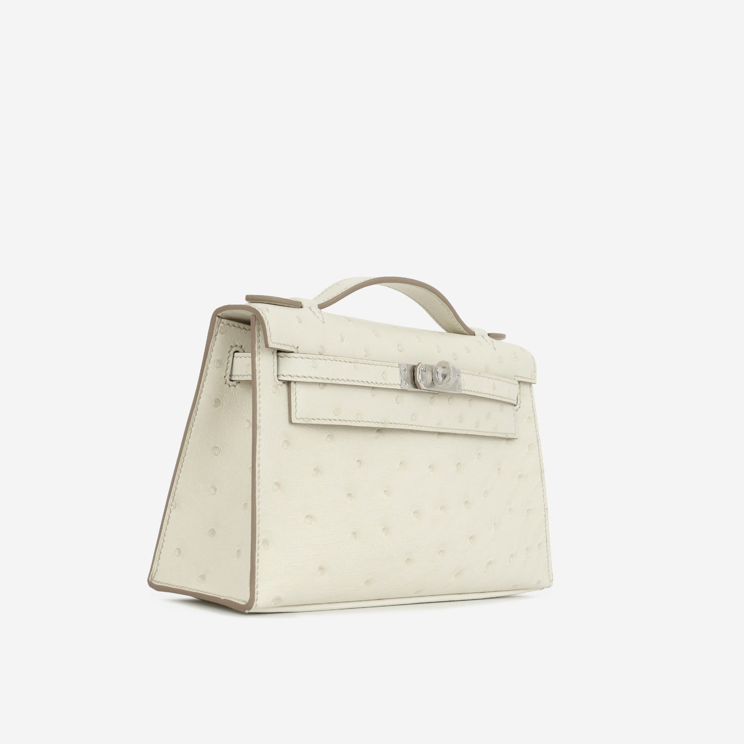 Hermès Kelly Pochette - Beton Ostrich | Palladium Hardware (NWT)