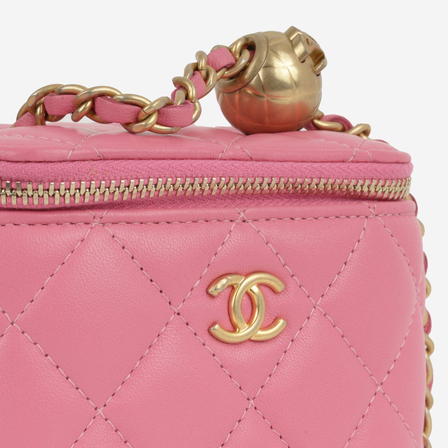 Chanel Mini Vanity Pearl Crush - Pink Lambskin | Gold Hardware