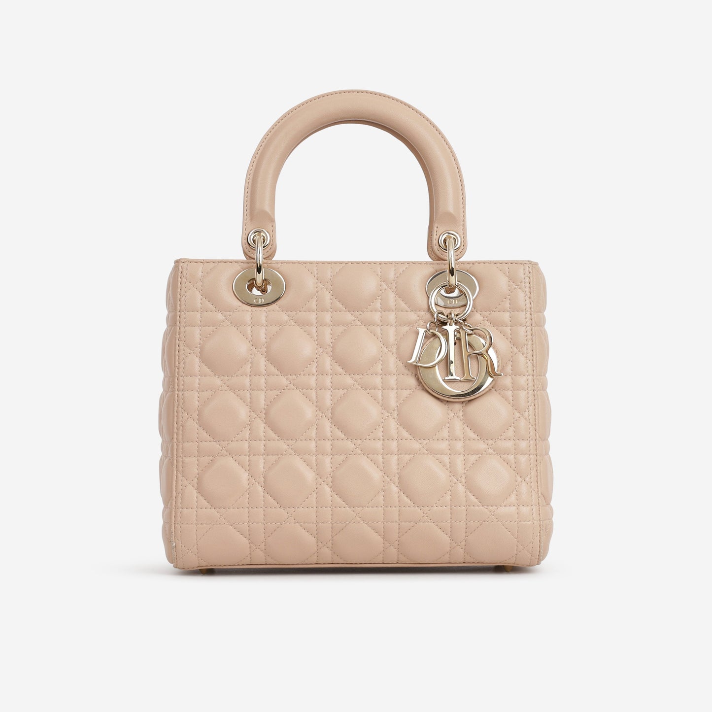 Dior Medium Lady Dior - Blush Lambskin | Champagne Gold Hardware