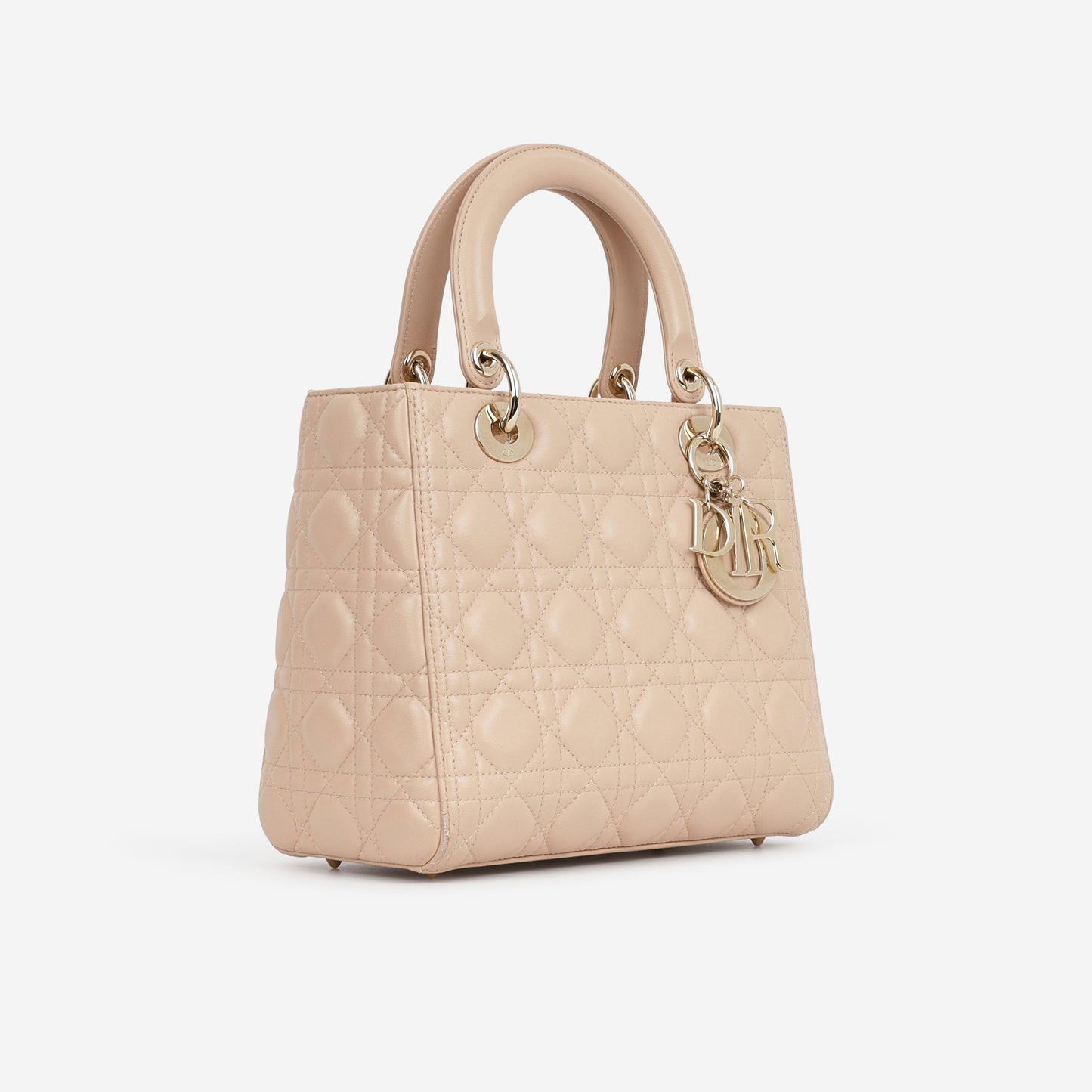 Dior Medium Lady Dior - Blush Lambskin | Champagne Gold Hardware