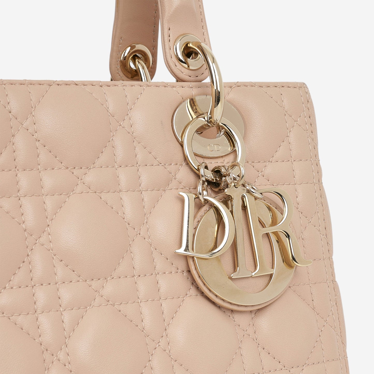 Dior Medium Lady Dior - Blush Lambskin | Champagne Gold Hardware