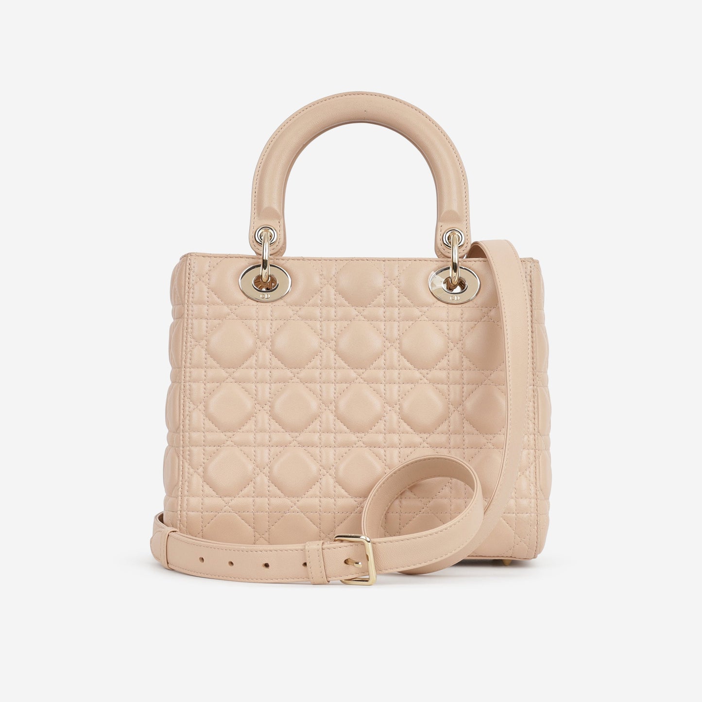Dior Medium Lady Dior - Blush Lambskin | Champagne Gold Hardware
