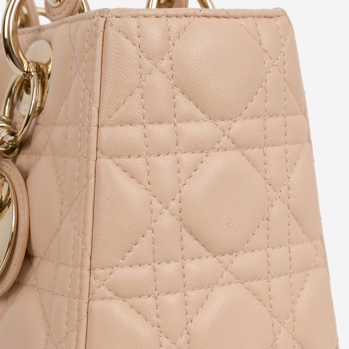 Dior Medium Lady Dior - Blush Lambskin | Champagne Gold Hardware