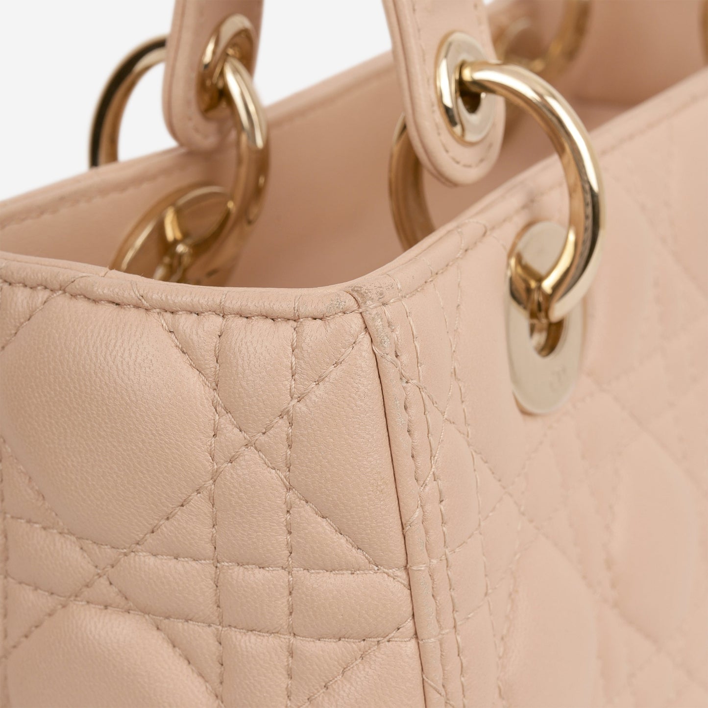 Dior Medium Lady Dior - Blush Lambskin | Champagne Gold Hardware