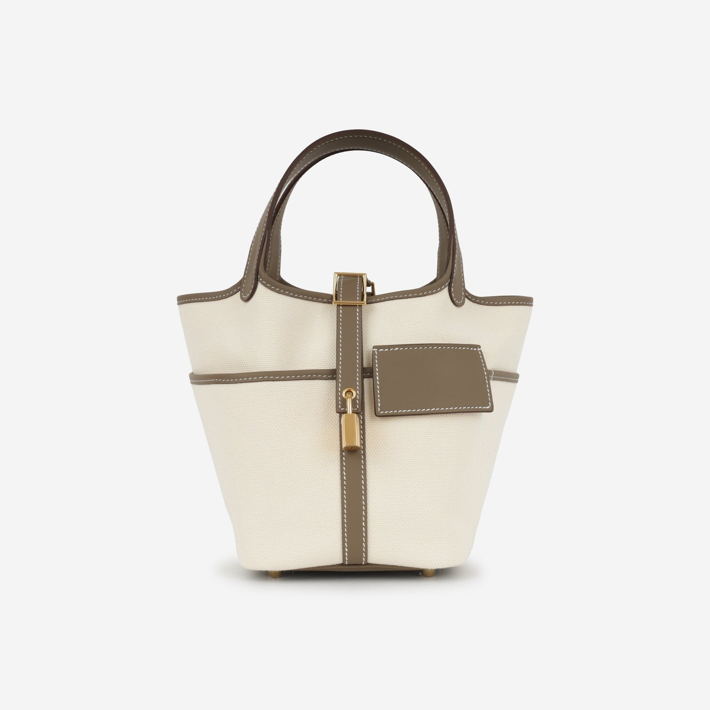 Hermès Picotin 18 Cargo - Ecru Canvas / Etoupe Swift | Gold Hardware