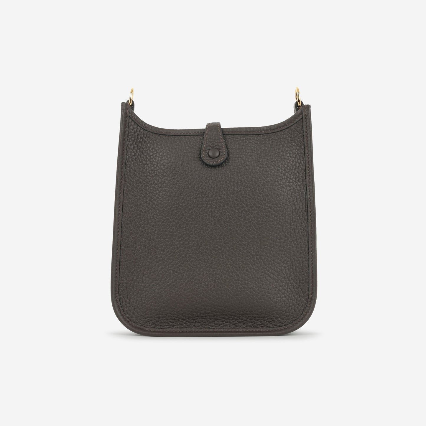 Hermès Evelyne TPM - Ebene Clemence / Gris Pale / Etoupe Strap | Gold Hardware