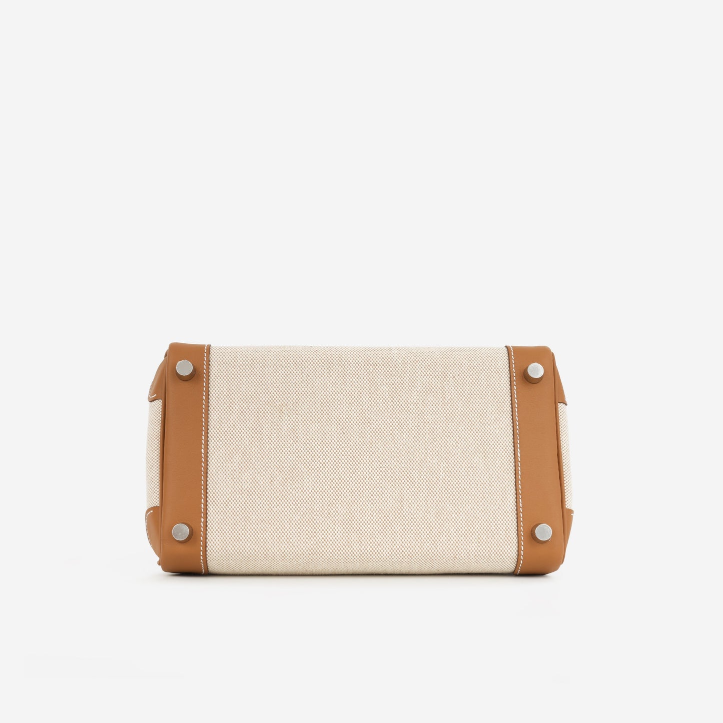 Hermès Birkin 25 Toile - Gold Swift/Ecru Canvas | Palladium Hardware