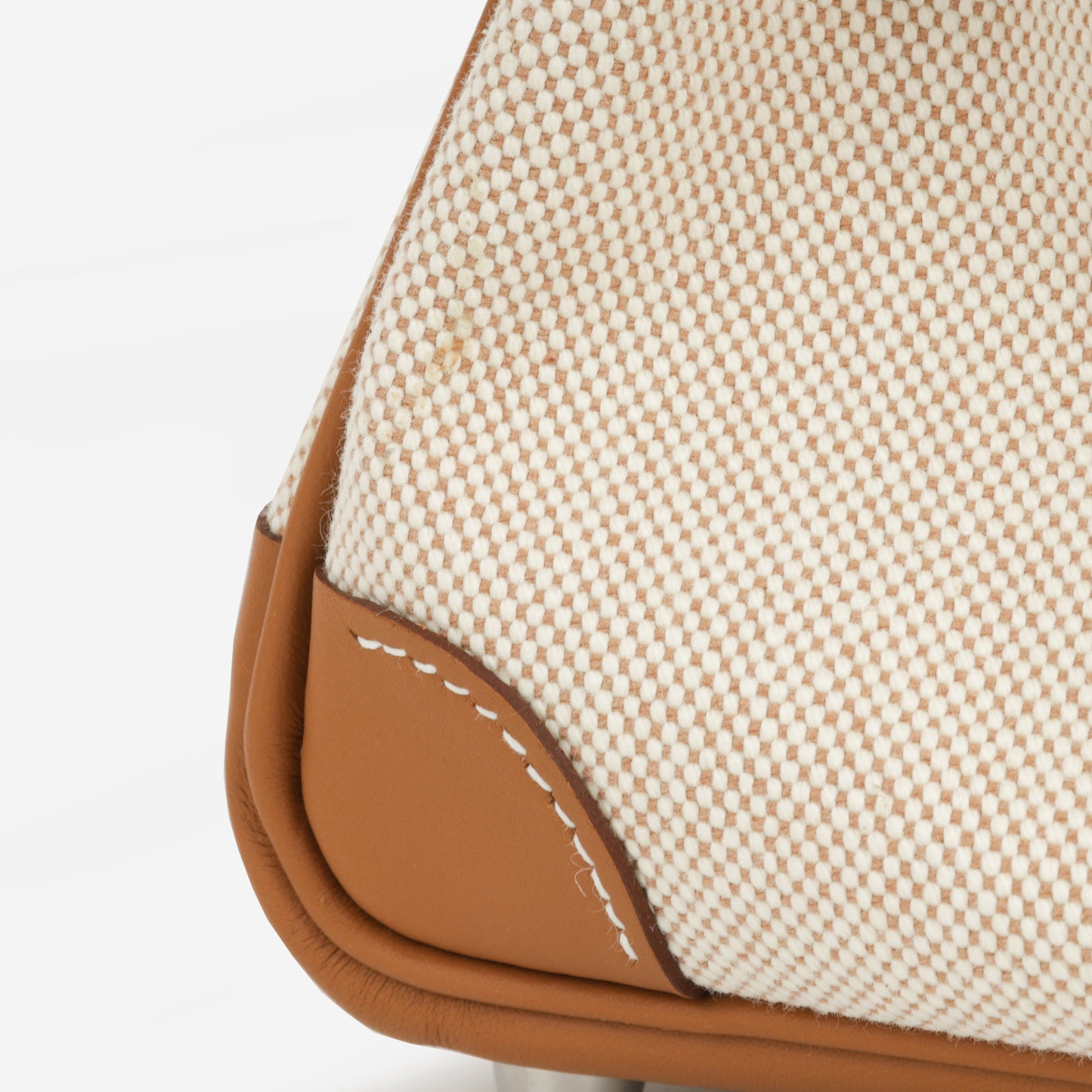 Hermès Birkin 25 Toile - Gold Swift/Ecru Canvas | Palladium Hardware