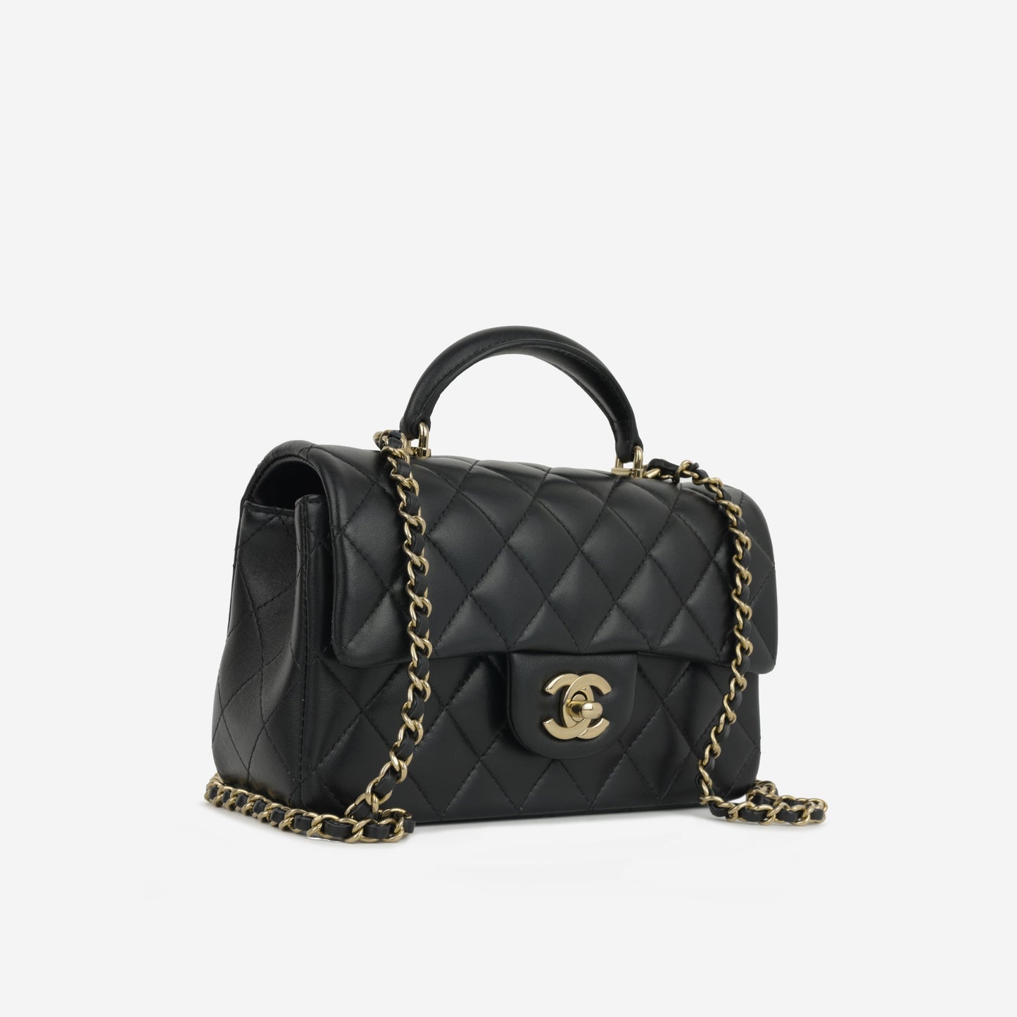 Chanel Mini Rectangular Top Handle | Champagne Gold Hardware
