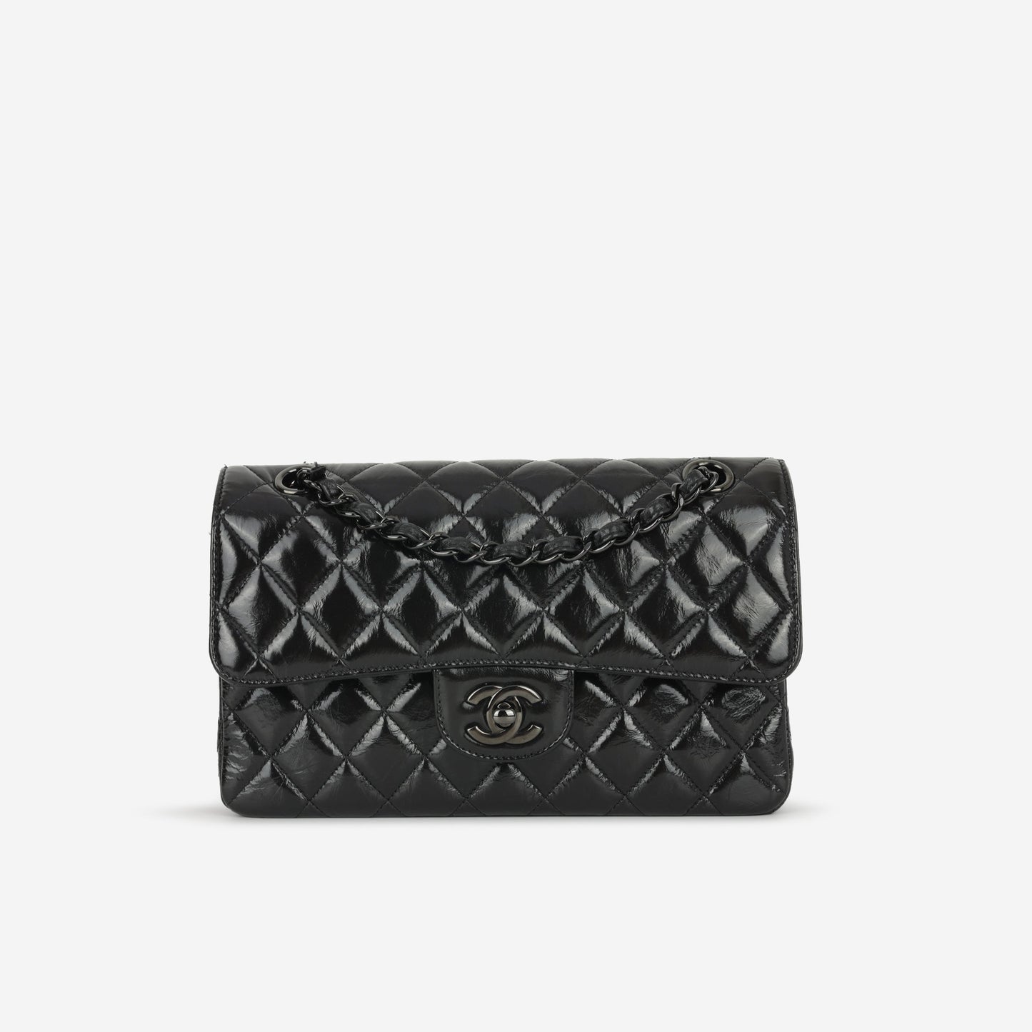 Chanel Small Classic Flap - So Black Patent Calfskin | Tonal Hardware