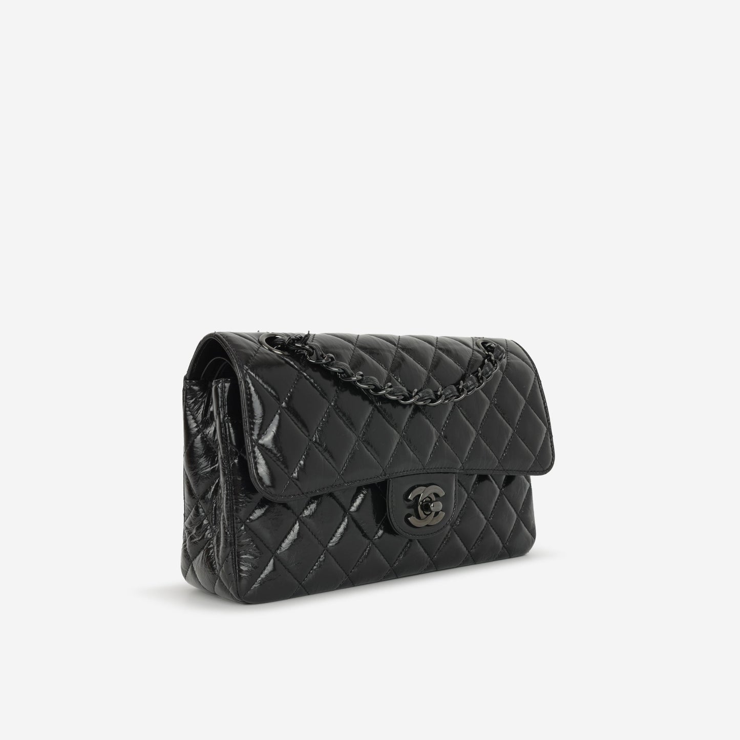 Chanel Small Classic Flap - So Black Patent Calfskin | Tonal Hardware