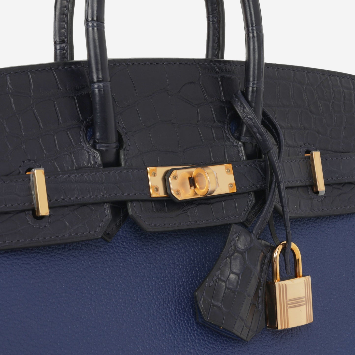 Hermès Birkin 25 Touch - Bleu Saphir Novillo / Blue Marine Alligator | Rose Gold Hardware