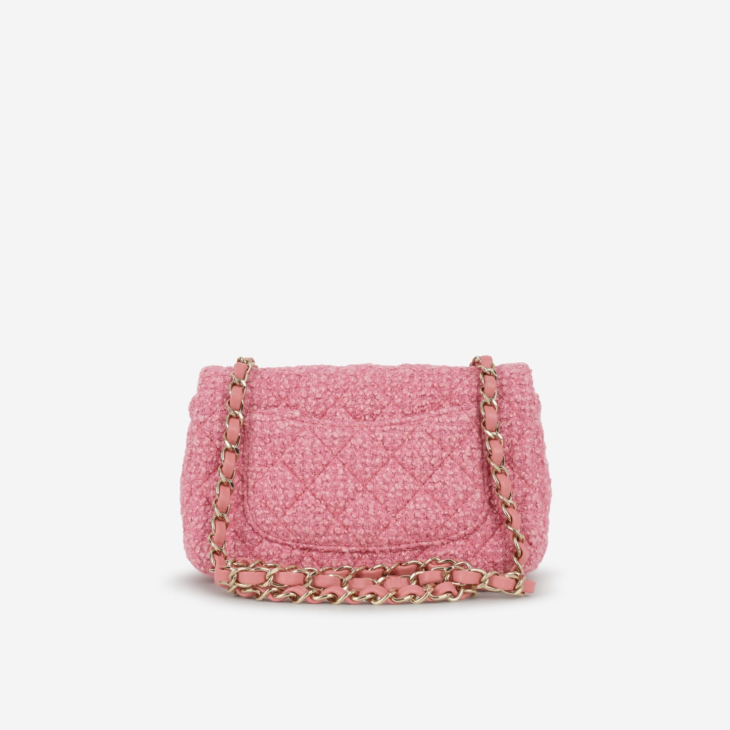 Chanel Mini Rectangular - Pink Tweed | Champagne Gold Hardware