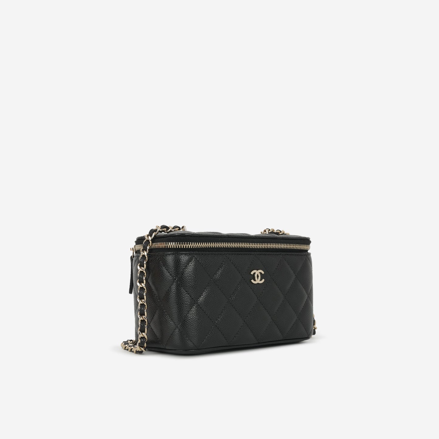 Chanel Small Vanity on Chain - Black Caviar | Champagne Gold Hardware