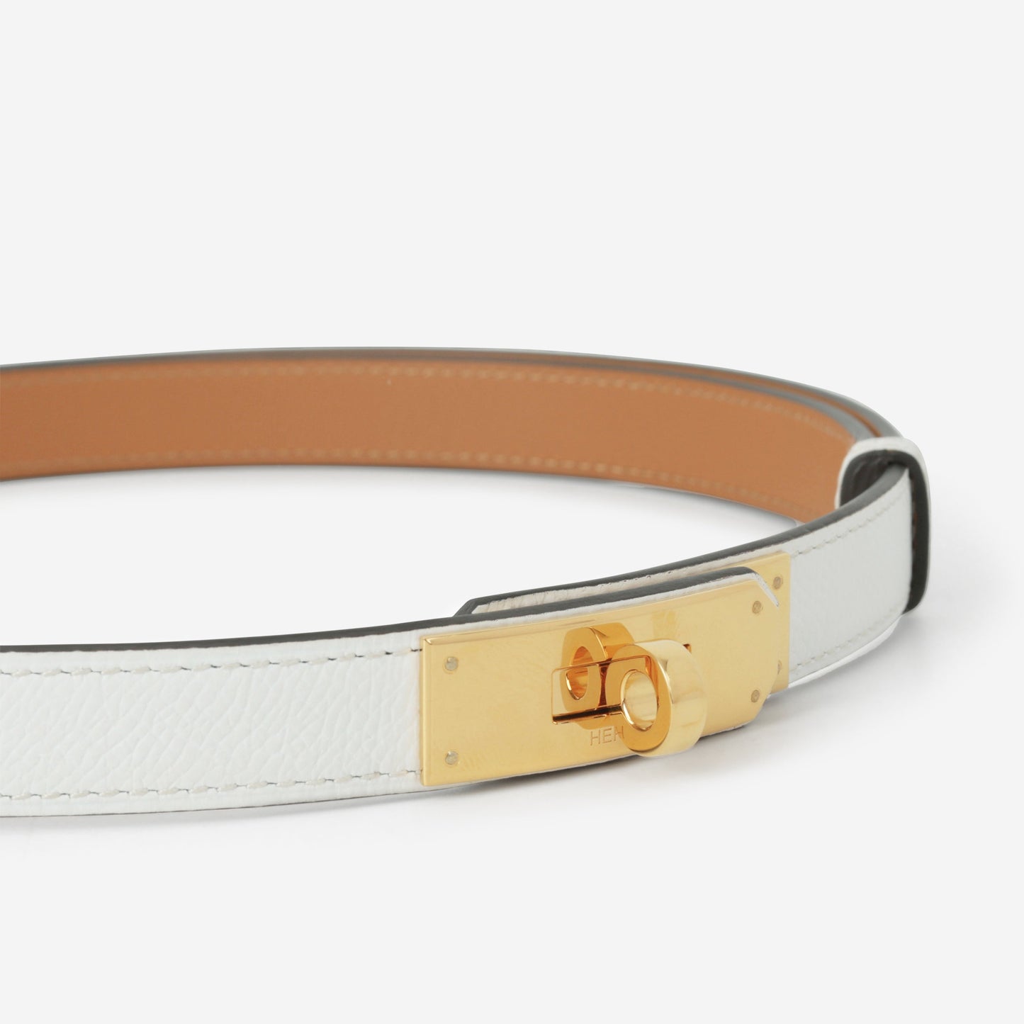 Hermès Kelly 18 Belt - Blanc Epsom | Gold Hardware