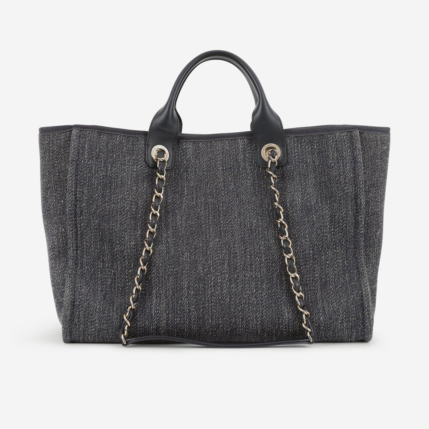 Chanel Large Deauville - Navy Denim | Champagne Gold Hardware