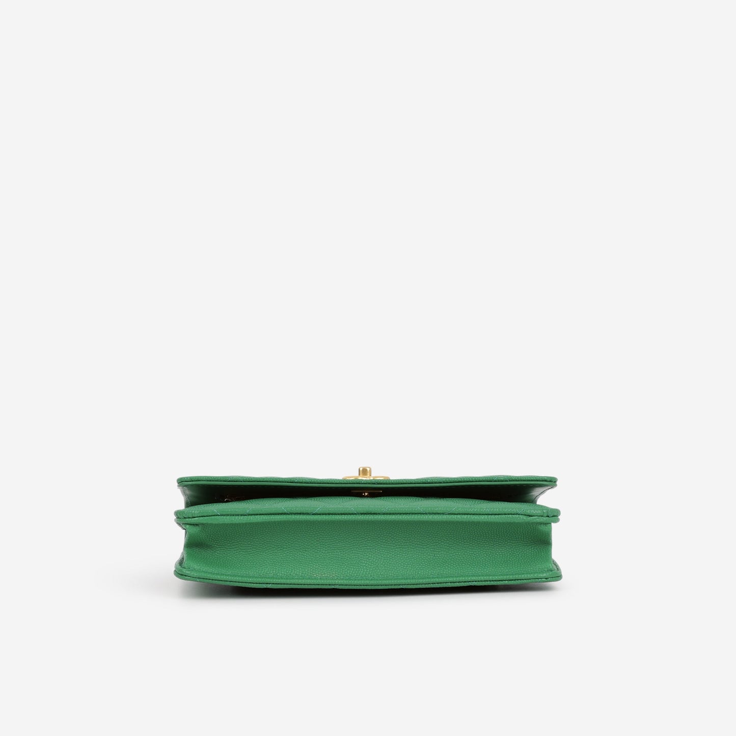 Chanel Medallion Wallet On Chain - Green Caviar | Gold Hardware