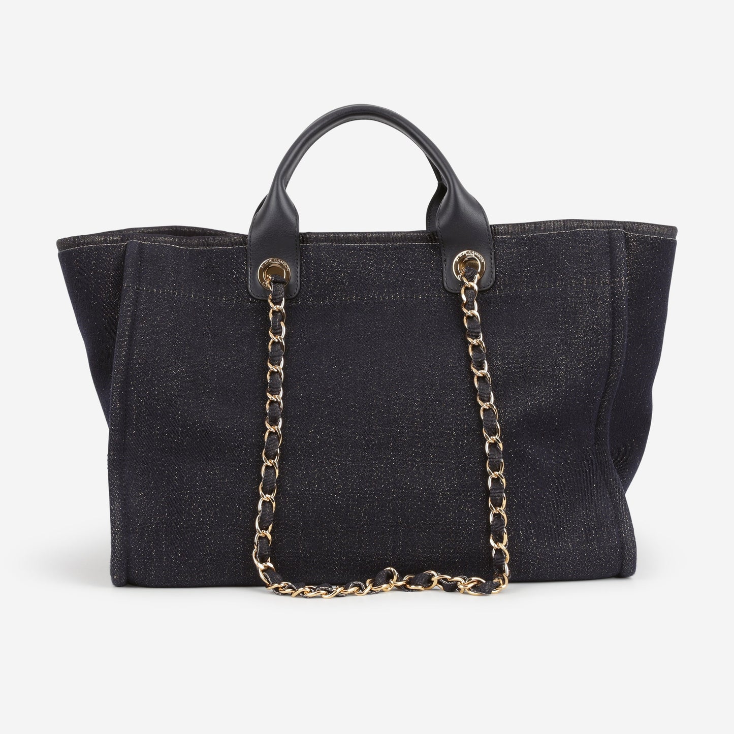 Chanel Chanel Large Deauville - Navy / Gold Glitter Fabric | Gold Hardware