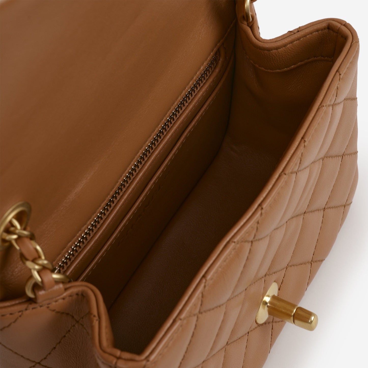 Chanel Mini Flap Square CC Crush - Caramel Lambskin | Gold Hardware