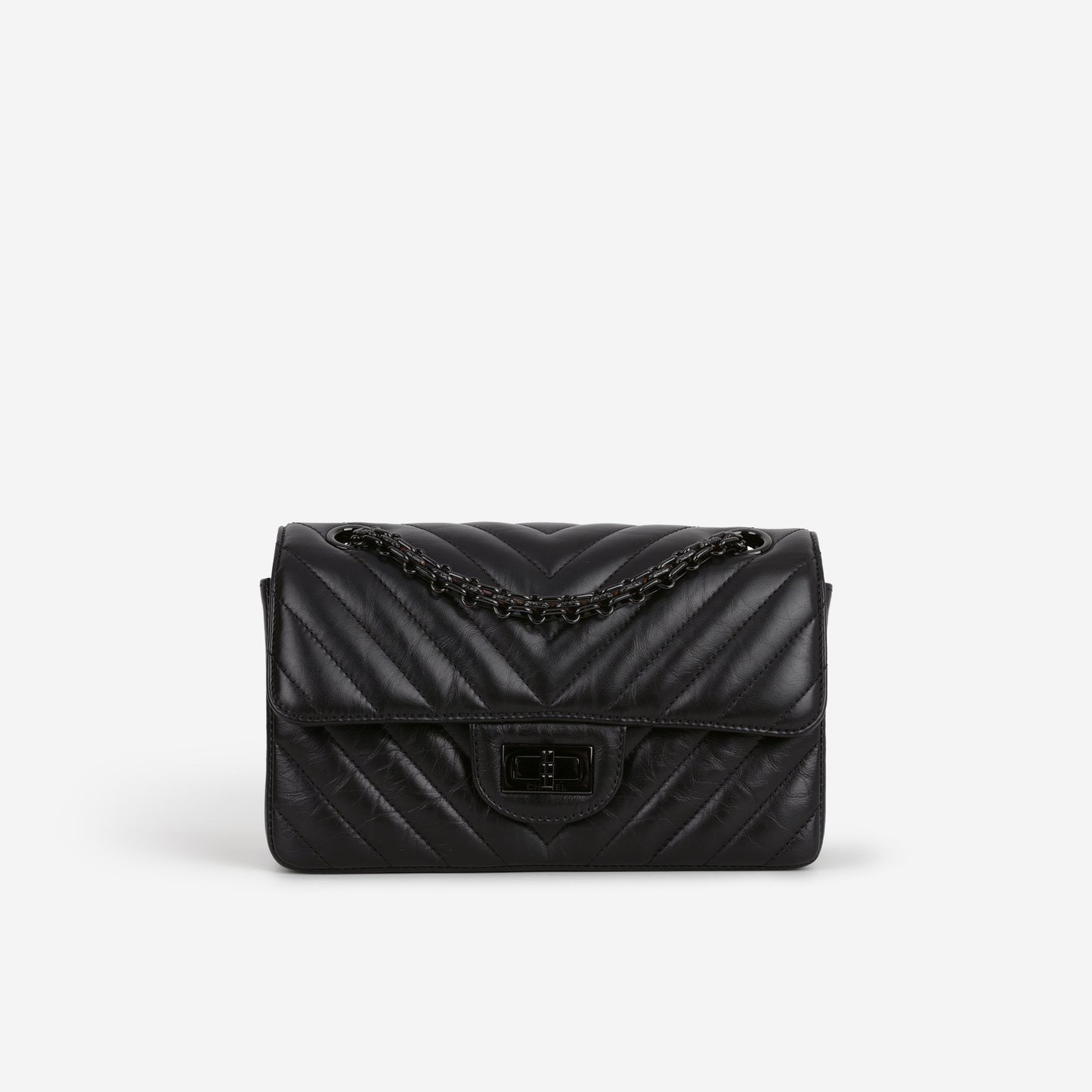 Chanel Mini 2.55 Reissue 224 - So Black Chevron Calfskin