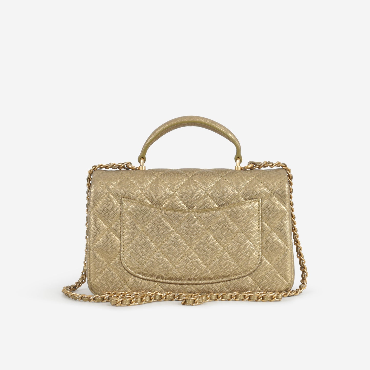 Chanel Mini Top Handle Flap - Gold Caviar | Gold Hardware