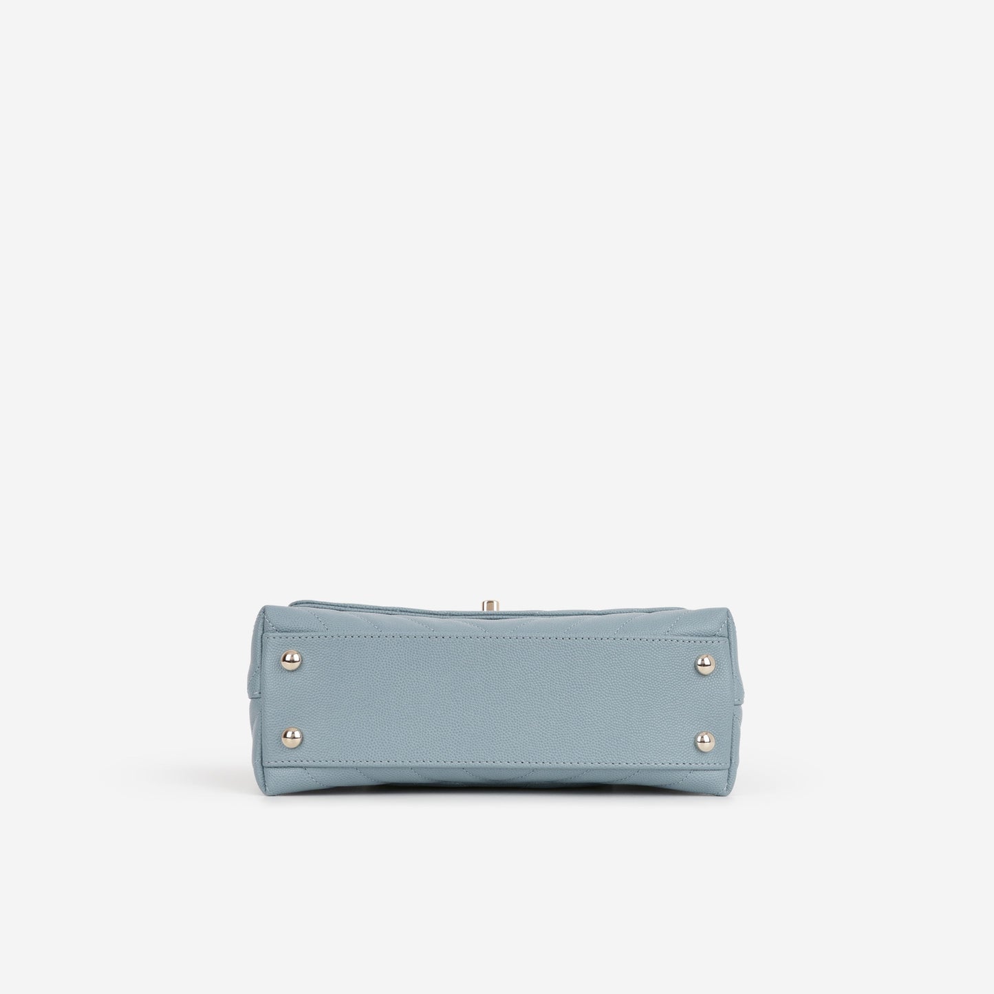 Chanel Small Coco Handle - Blue Chevron | Champagne Gold Hardware