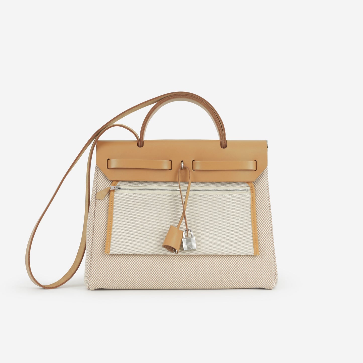 Hermès Herbag 31 - Ecru Viking Criss Toile Canvas / Naturel Sable Hunter | Palladium Hardware
