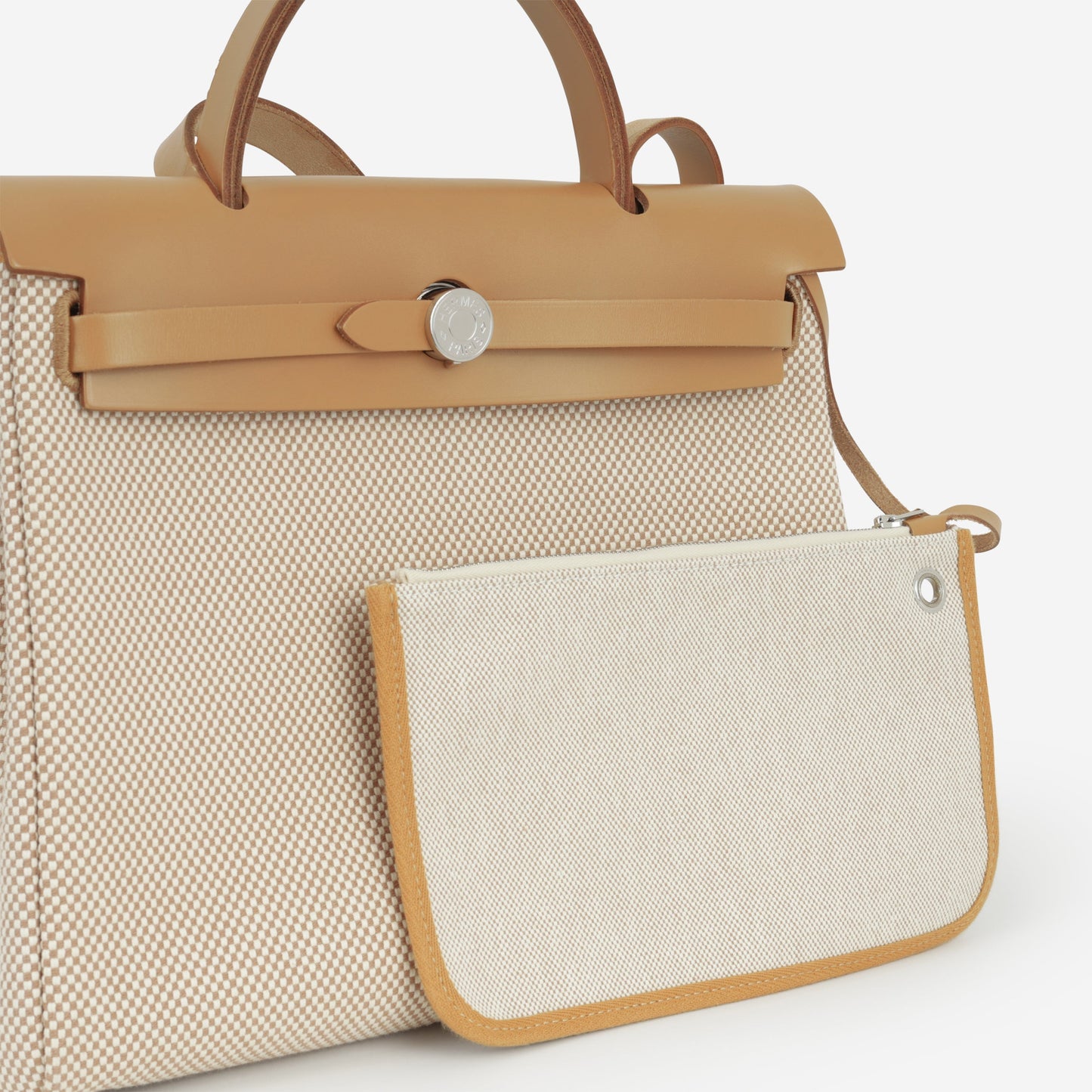 Hermès Herbag 31 - Ecru Viking Criss Toile Canvas / Naturel Sable Hunter | Palladium Hardware