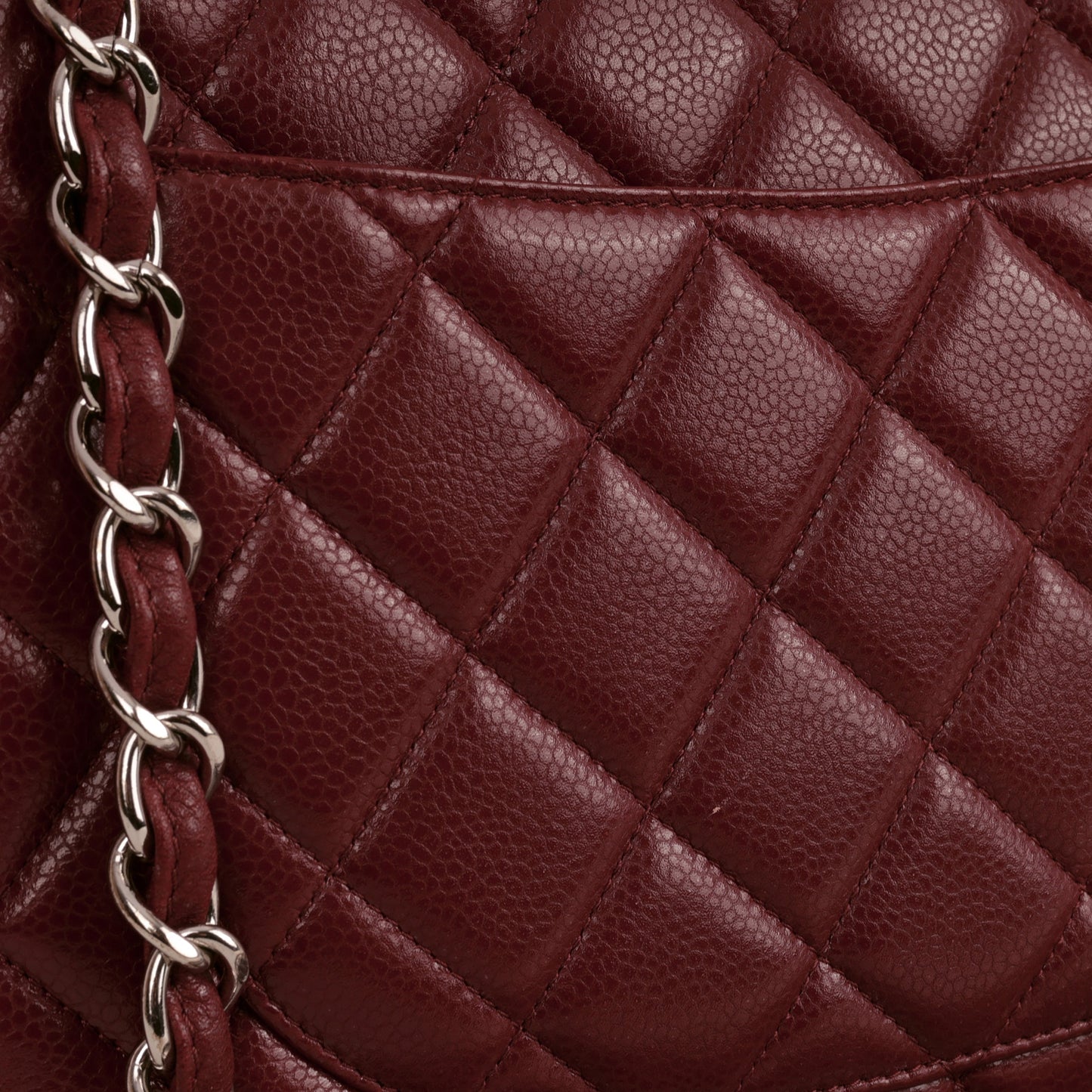 Chanel Classic Jumbo Single Flap - Burgundy Caviar | Silver Hardware