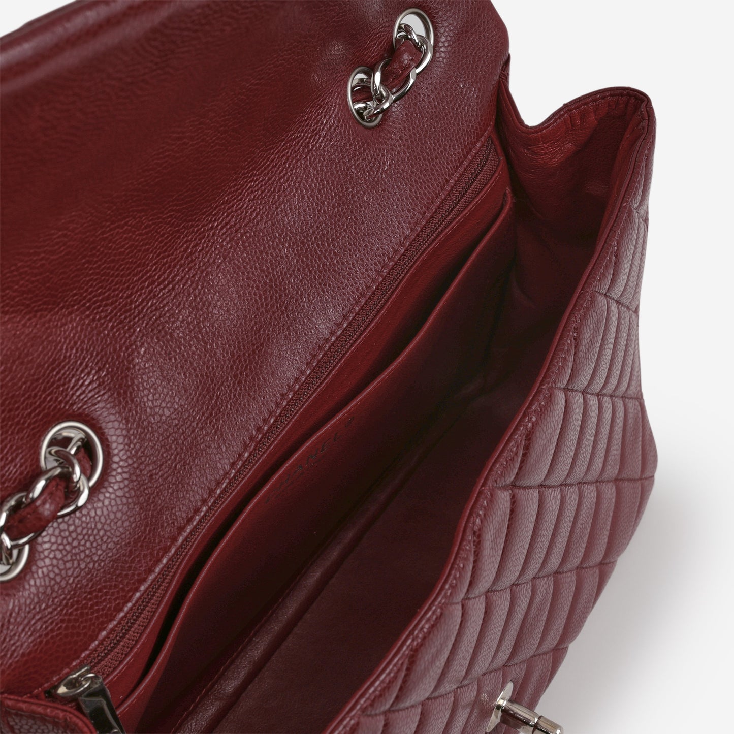 Chanel Classic Jumbo Single Flap - Burgundy Caviar | Silver Hardware