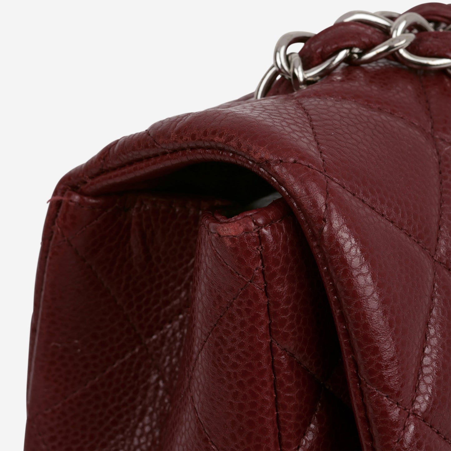 Chanel Classic Jumbo Single Flap - Burgundy Caviar | Silver Hardware