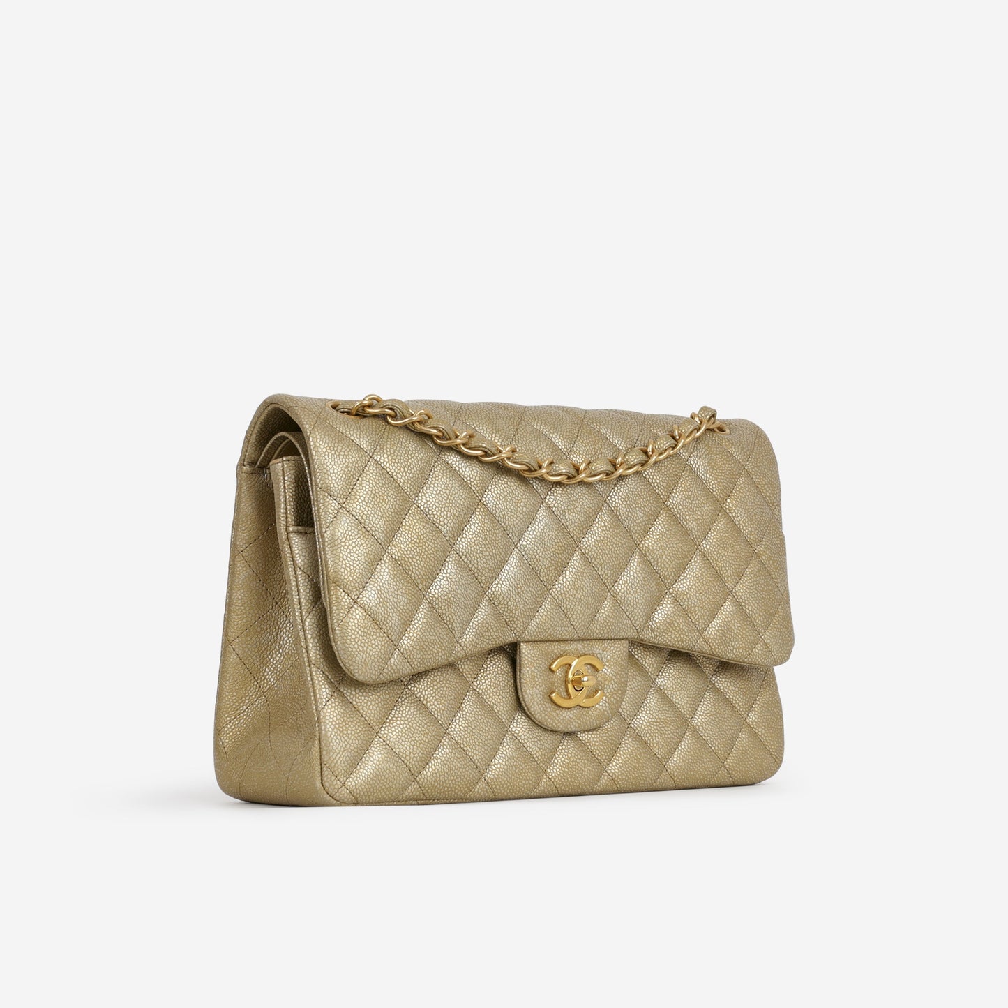 Chanel Classic Jumbo Double Flap - Gold Caviar | Gold Hardware