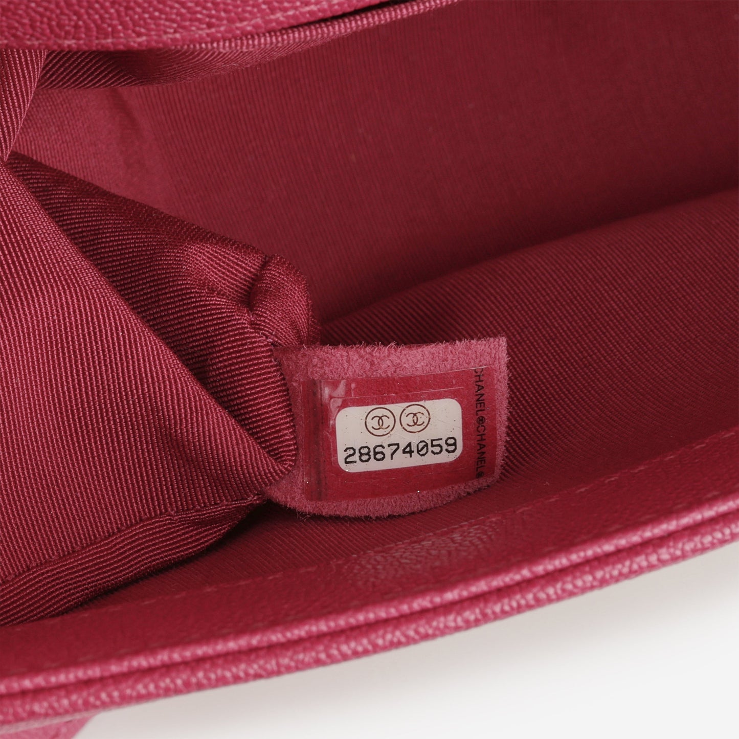 Chanel Old Medium Boy Bag - Fuchsia Caviar | Champagne Gold Hardware