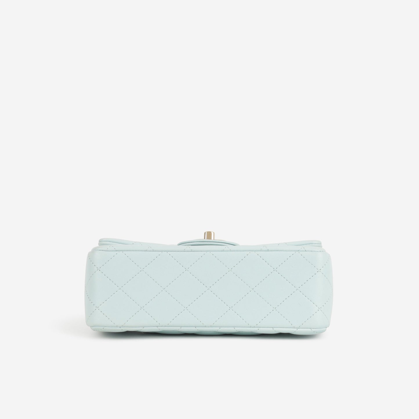 Chanel Mini Rectangular Top Handle - Blue Lambskin | Champagne Gold Hardware