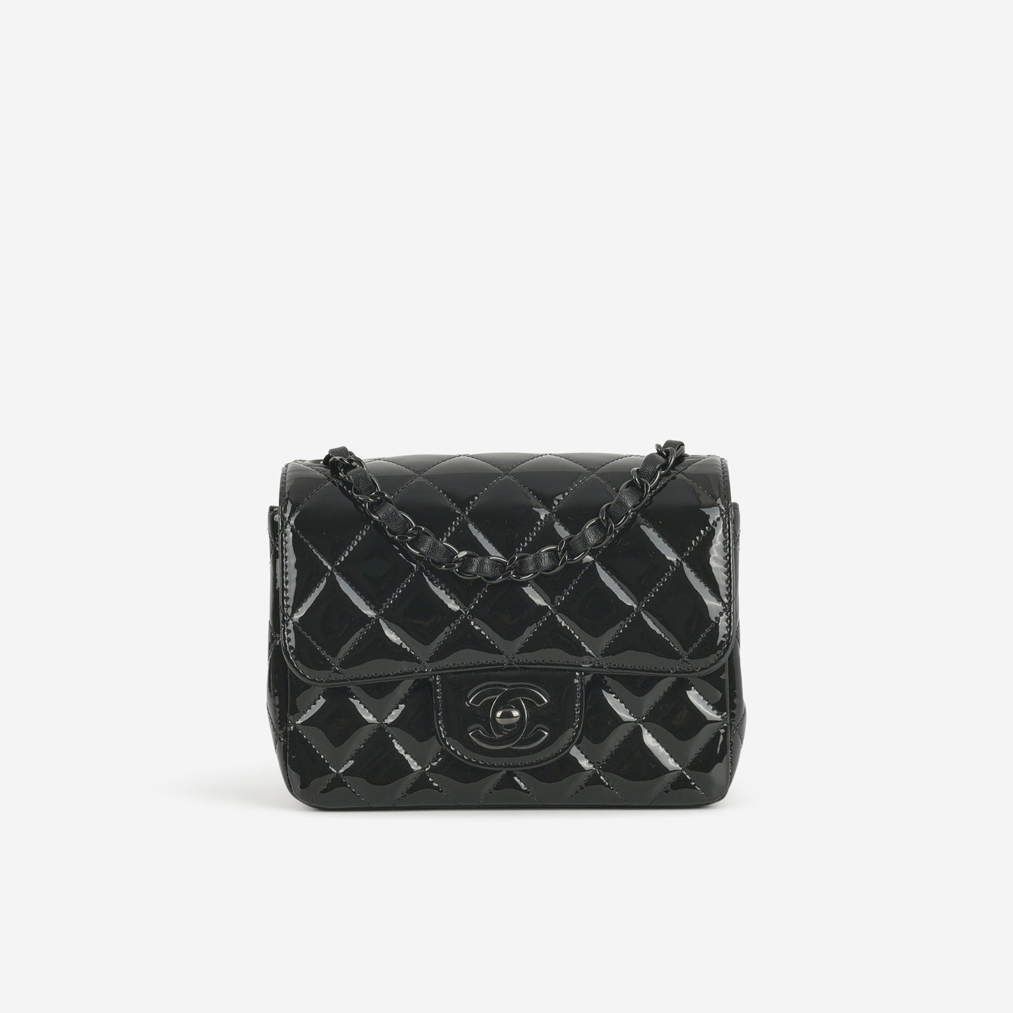 Chanel Mini Flap Square - So Black Patent | Black Hardware