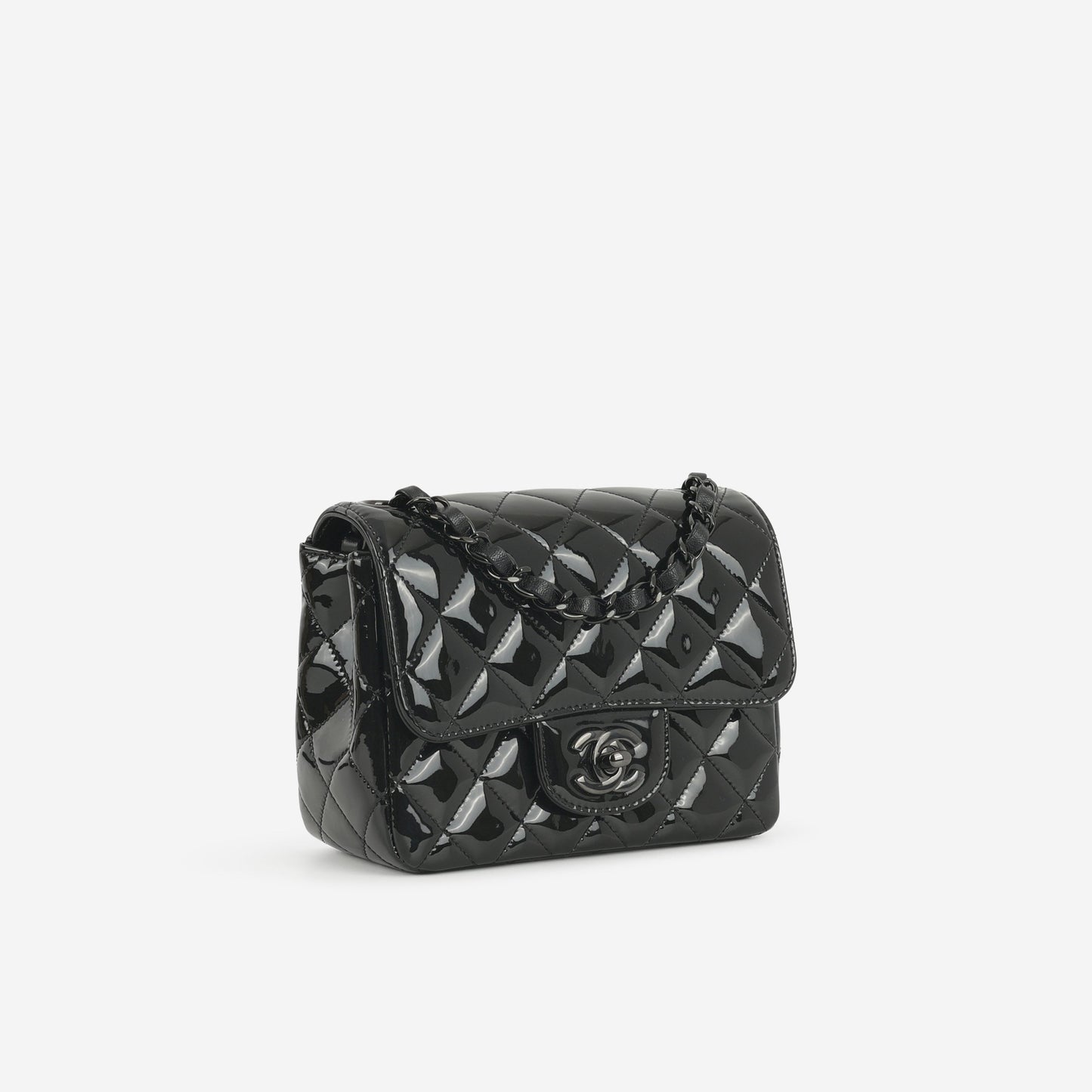 Chanel Mini Flap Square - So Black Patent | Black Hardware