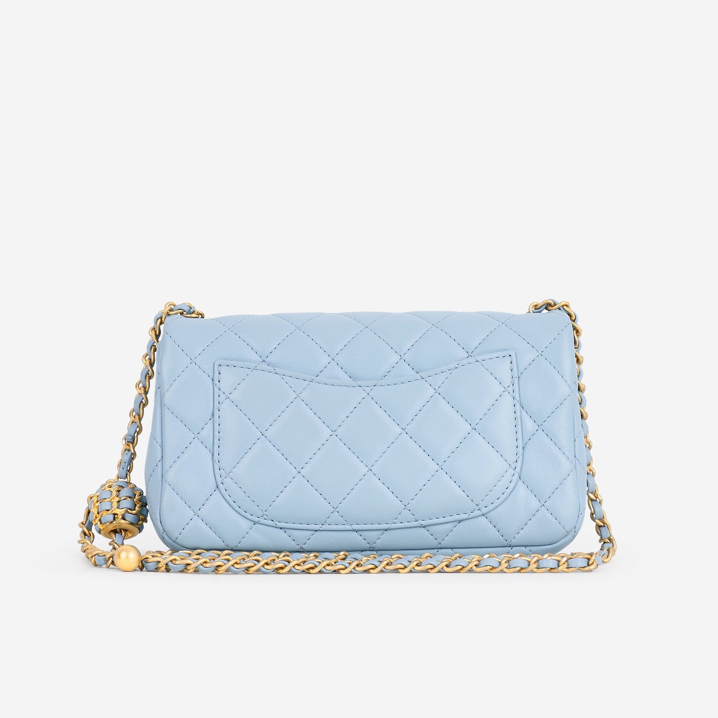 Chanel Mini Rectangular Pearl Crush - Blue Lambskin | Aged Gold Hardware