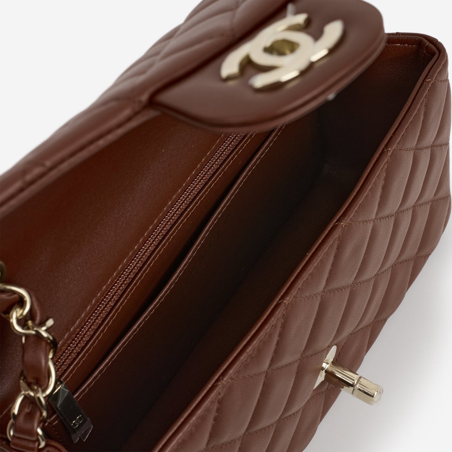 Chanel Mini Flap Rectangular - Brown Lambskin | Champagne Gold Hardware