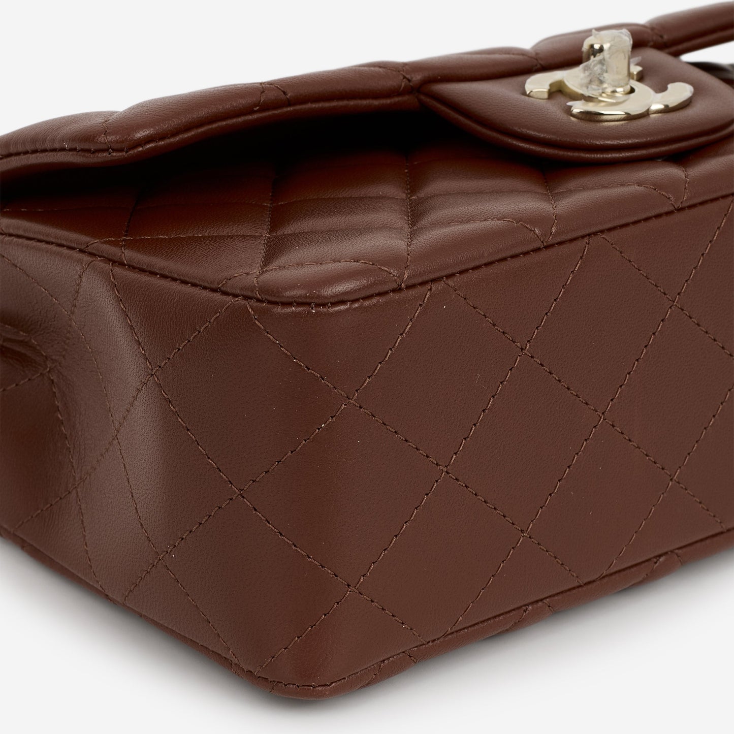 Chanel Mini Flap Rectangular - Brown Lambskin | Champagne Gold Hardware
