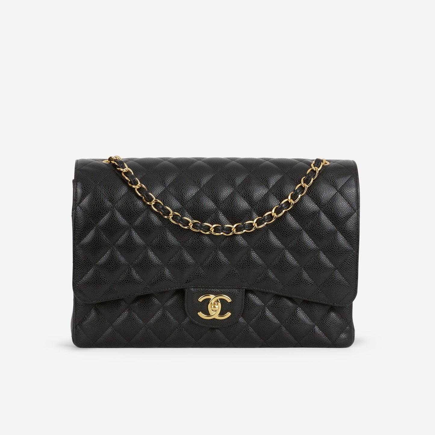 Chanel Maxi Classic Double Flap - Black Caviar | Gold Hardware